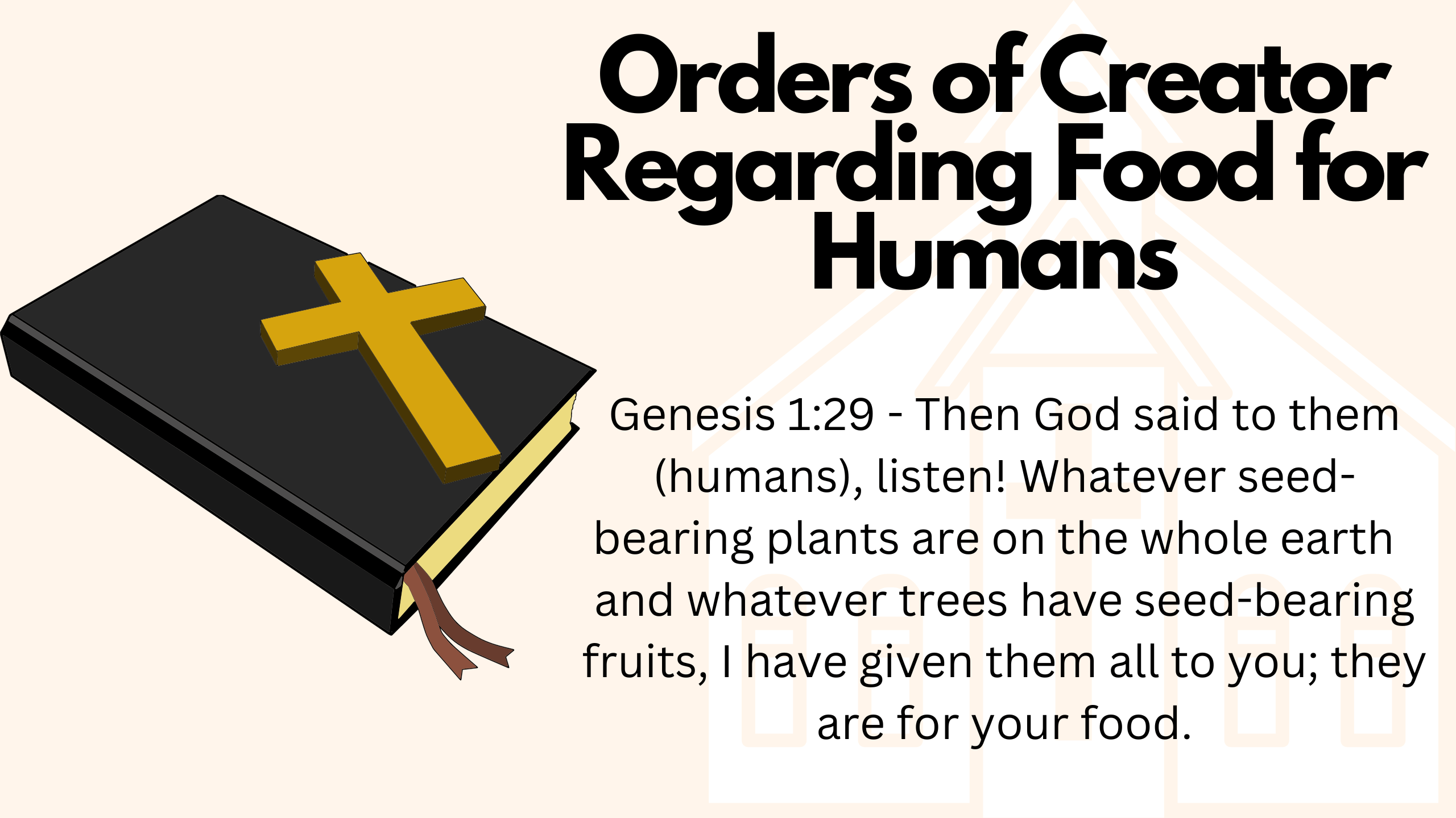 Instructions for Food for Humans in Bible